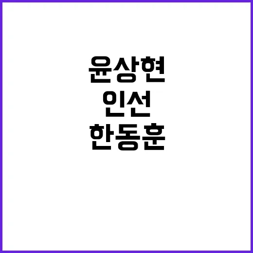 윤상현 한동훈 인선…