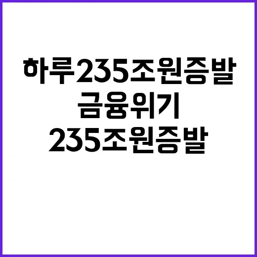 금융 위기, 하루 235조 원 증발한 이유는?