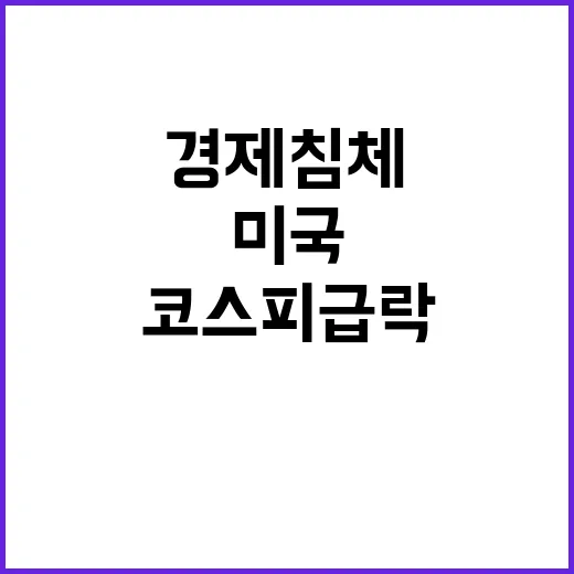 코스피 급락 미국 경제 침체 공포가 원인!