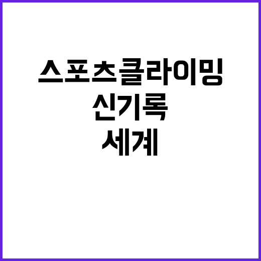 스포츠클라이밍 최강…