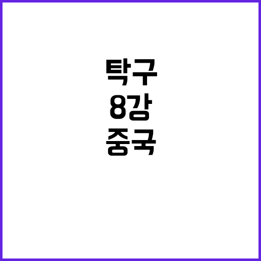 탁구 8강, 최강 중국과의 대결 기대되나?