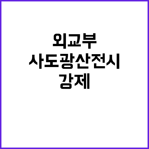 사도광산 전시, 외교부 강제 명시 요구 거부!