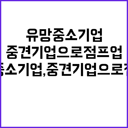 유망 중소기업, 중견기업으로 점프업 지원합니다!