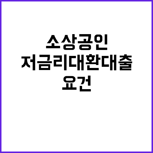 저금리 대환대출, 소상공인 요건 대폭 완화!