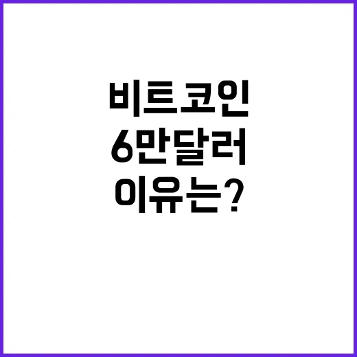 비트코인, 6만 달러 탈환 시도하는 이유는?