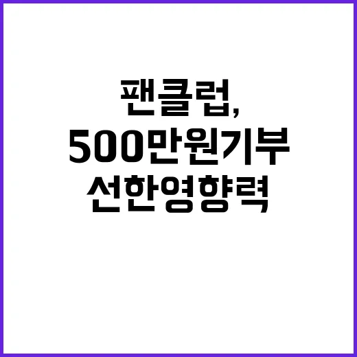 임영웅 팬클럽, 선한 영향력으로 500만원 기부!