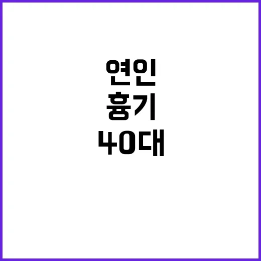 흉기 사건, 40대 연인 숨진 채 발견!