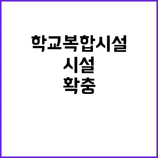 학교복합시설, 20곳 확충에 2075억 원 지원!