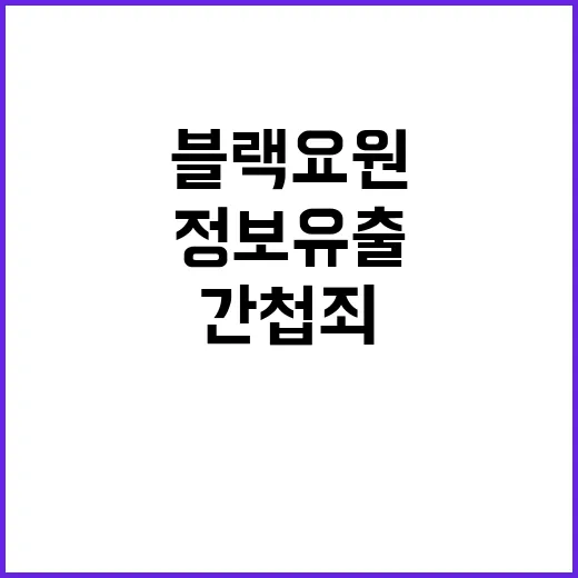 방첩사, 블랙요원 정보 유출로 간첩죄 송치!