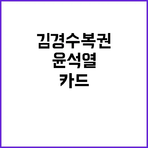 김경수 복권 카드 윤석열의 대통합 의도는?