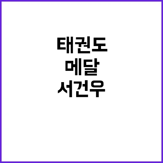 태권도 메달 서건우…