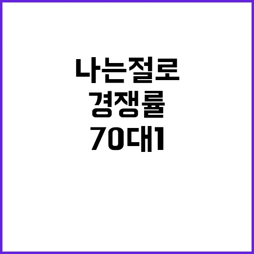 ‘나는 절로’ 커플 6쌍 탄생 70대 1 경쟁률!