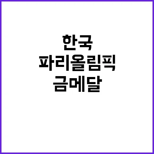 파리올림픽 한국 금메달 13개 달성 비결 공개!