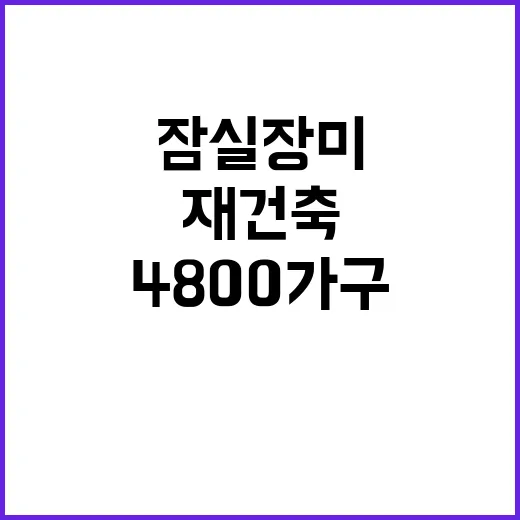 “신통기획” 잠실장미 재건축 49층 4800가구!