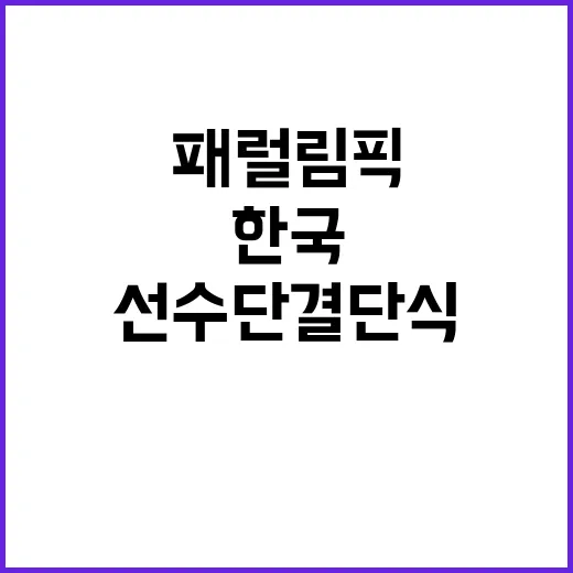 패럴림픽 기적 한국 177명 선수단 결단식 열려!