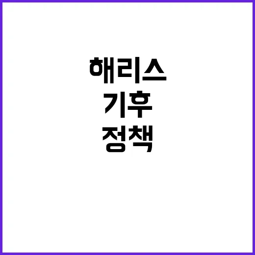 기후정책 해리스와 트럼프의 극명한 대조!