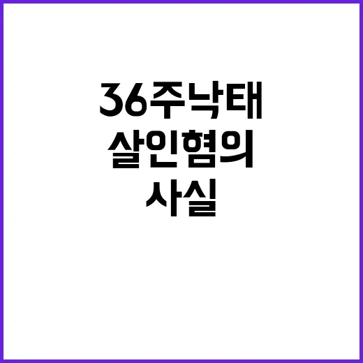 36주 낙태 사실 살인 혐의가 충격적이다!