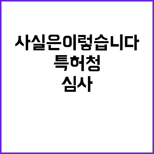 특허청 공정 심사 기준 공개! 사실은 이렇습니다.