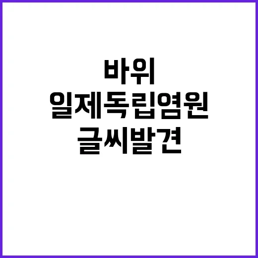 지리산 바위 일제 독립 염원 글씨 발견!