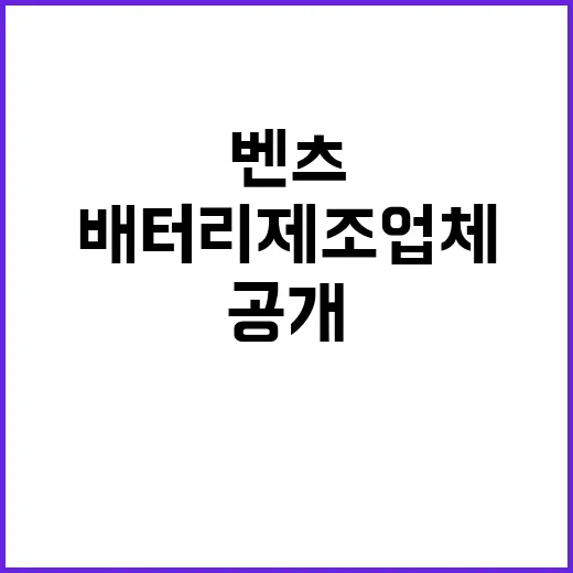 배터리 제조업체 벤츠 비밀 공개! 클릭 필수!