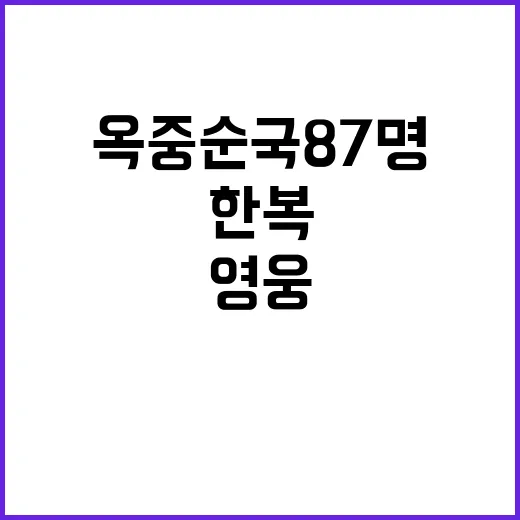 영웅의 한복 옥중 순국 87명 기리는 날!