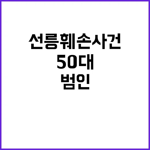 선릉 훼손 사건 50대 범인 검거 충격!