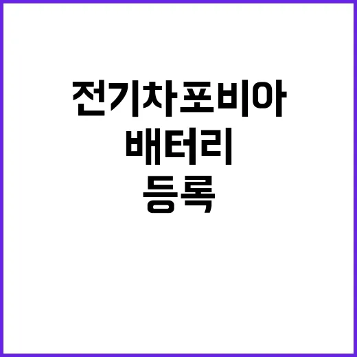 전기차 포비아 차주 배터리 등록 의무화 뉴스!