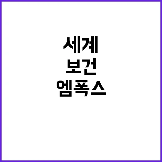 엠폭스 새 변종 전세계 다시 보건비상사태 발생!