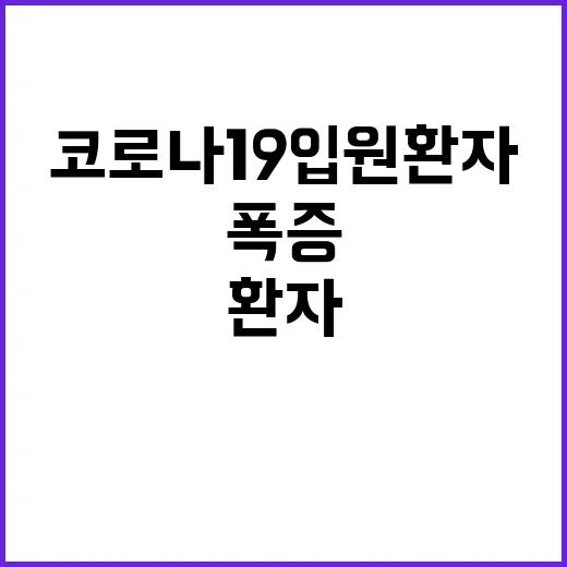 코로나19 입원환자 수 폭증 다시 위기?