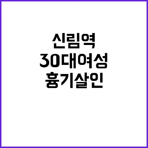 신림역 흉기 살인 30대 여성 범인 구속!