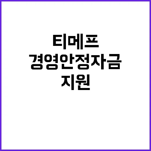 경영안정자금 중기부 1000억으로 티메프 지원 확대!