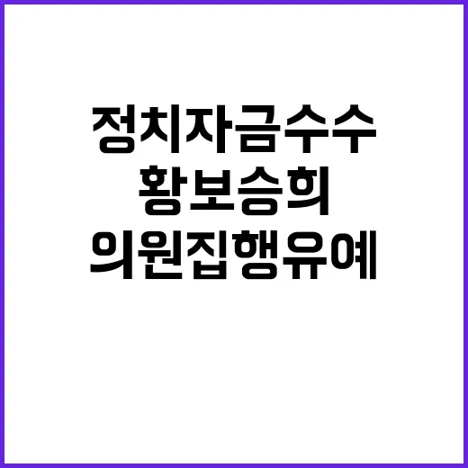 정치자금 수수 황보승희 전 의원 집행유예 결정!