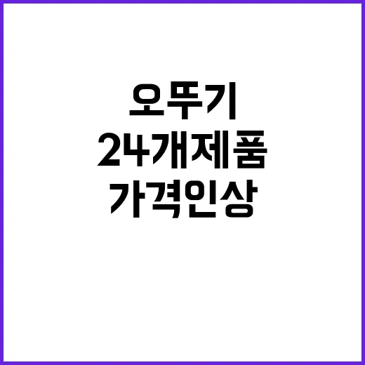 가격 인상 오뚜기 24개 제품 소비자 불안 증폭!