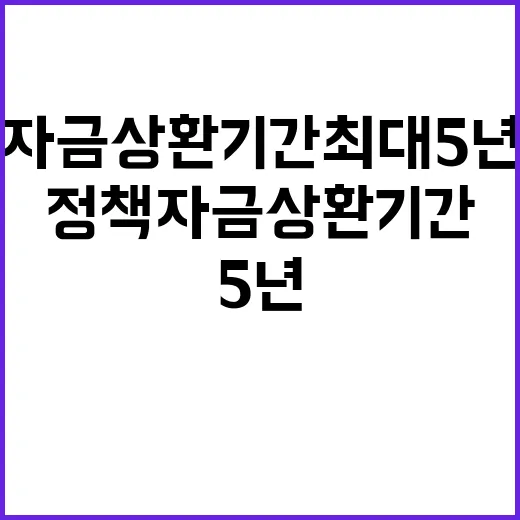 정책자금 상환기간 최대 5년 연장 혜택!