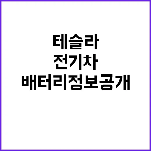 전기차 배터리 정보 공개 테슬라의 결단은?