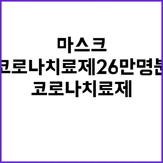 코로나 치료제 26만명분 확보…마스크 의무화 없음!