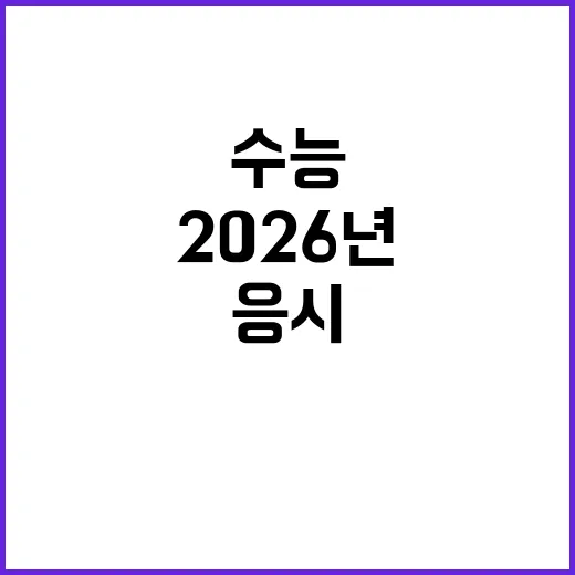 수능 날짜 2026년 한국사 필수 응시 주목!