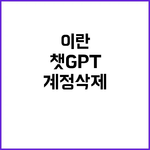 SNS戰 이란의 챗GPT 계정 삭제 소식!