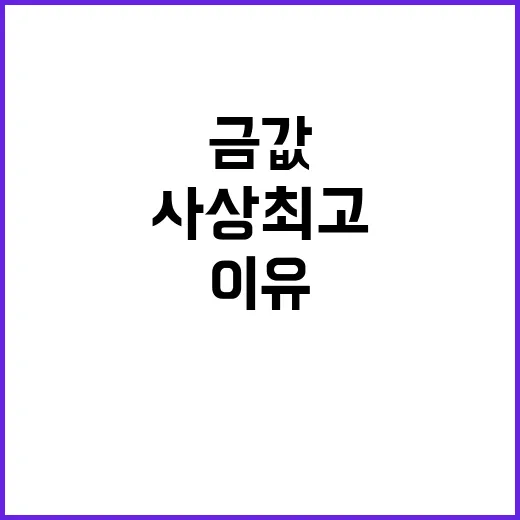 금값 사상 최고 기록 이유는 무엇일까?