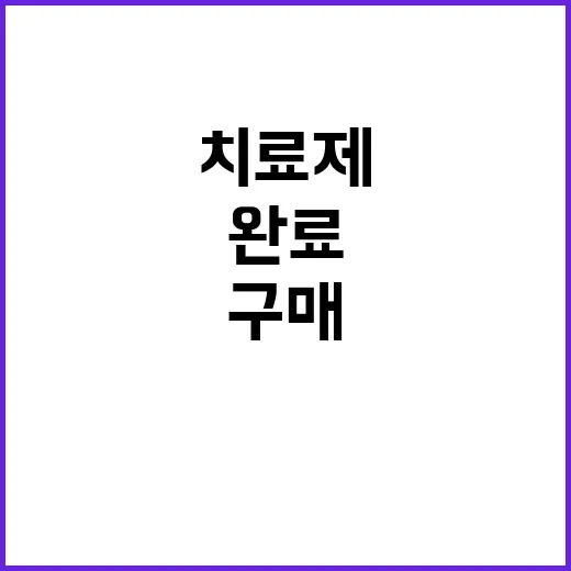 치료제 구매 3268억원 긴급 편성완료!