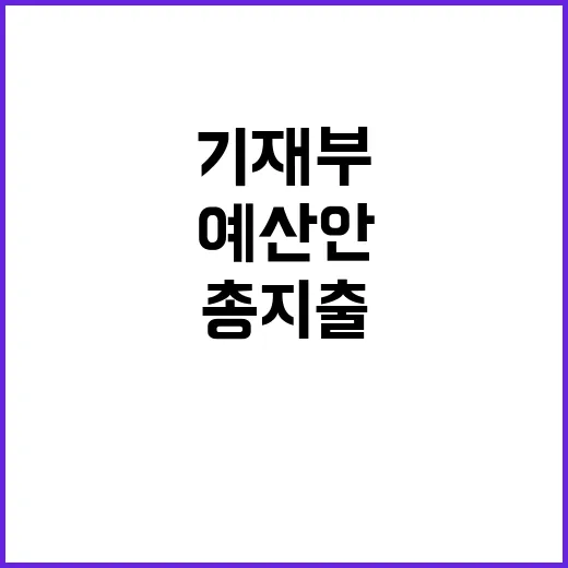 예산안 기재부의 불확실한 총지출 규모!