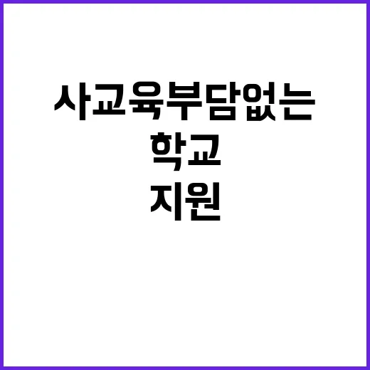 사교육 부담 없는 학교 혁신적 지원 시작!