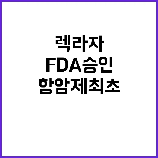 렉라자 K항암제 최초 FDA 승인 소식 공개!