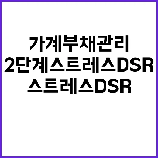 ‘2단계 스트레스 DSR’ 가계부채 관리 큰 변화 예고!