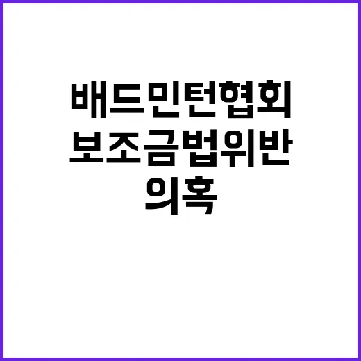 배드민턴협회 보조금…