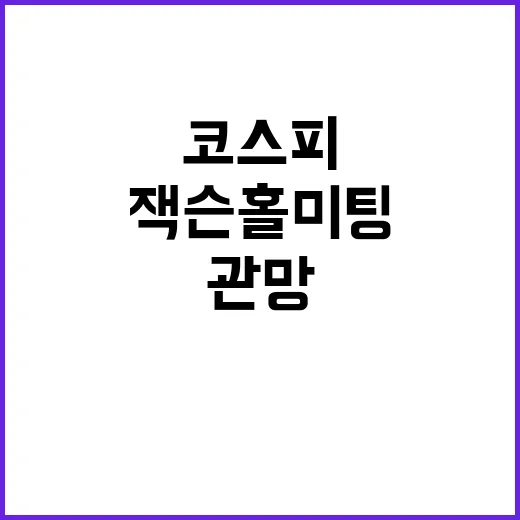 코스피 관망 잭슨홀 미팅에 투자자들 긴장!