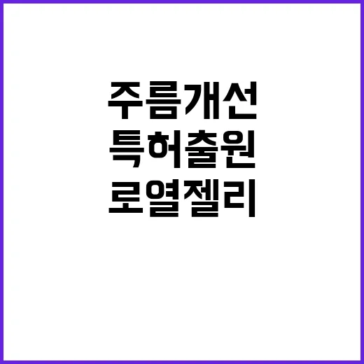 로열젤리 주름 개선 화장품 특허 출원 성공!