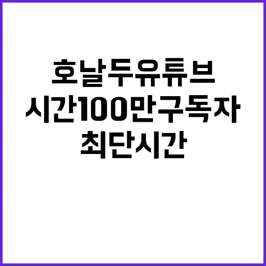 호날두 유튜브 최단시간 100만 구독자 신기록!