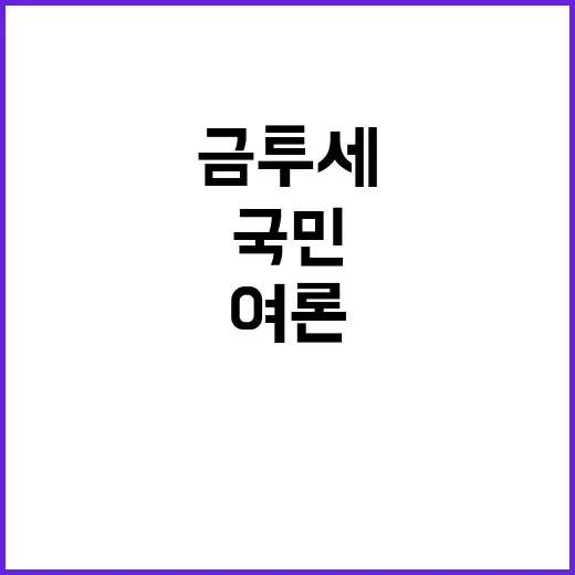 금투세 여론 일반 국민 반응 완전히 변화!