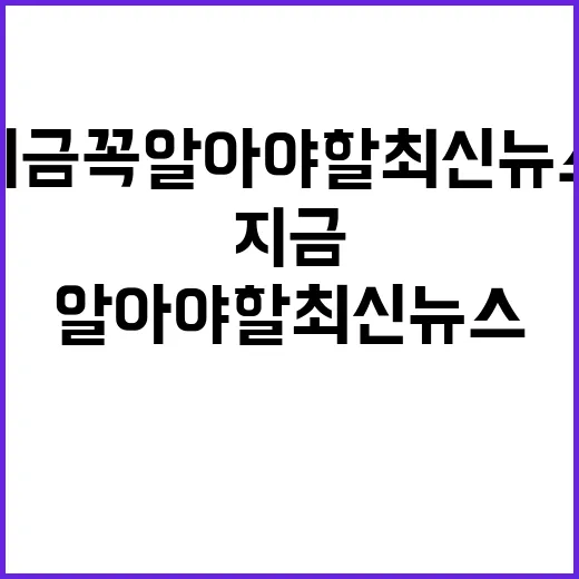 헤드라인 지금 꼭 알아야 할 최신 뉴스!